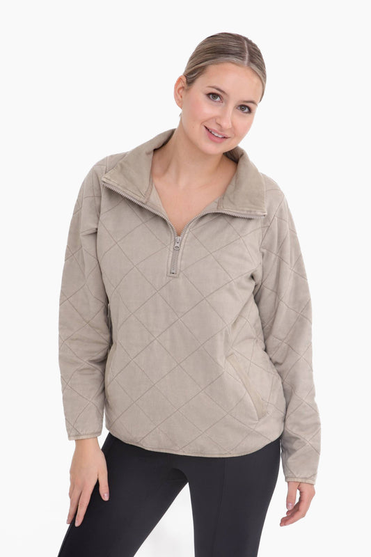 The Quilted Mineral Wash Zip