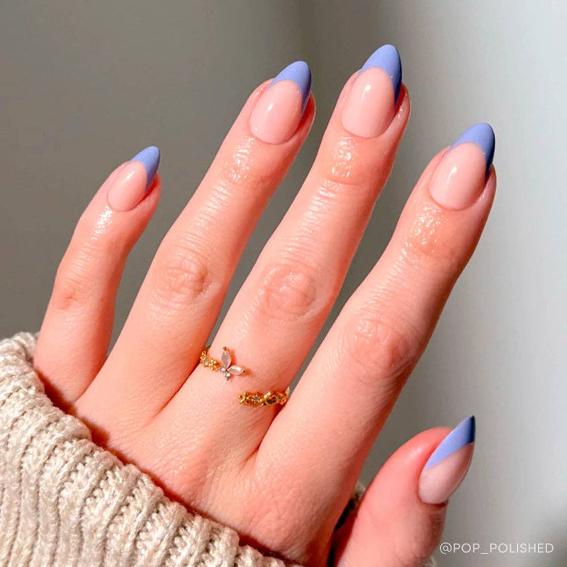 French Lilac Press-On Nails Short Almond