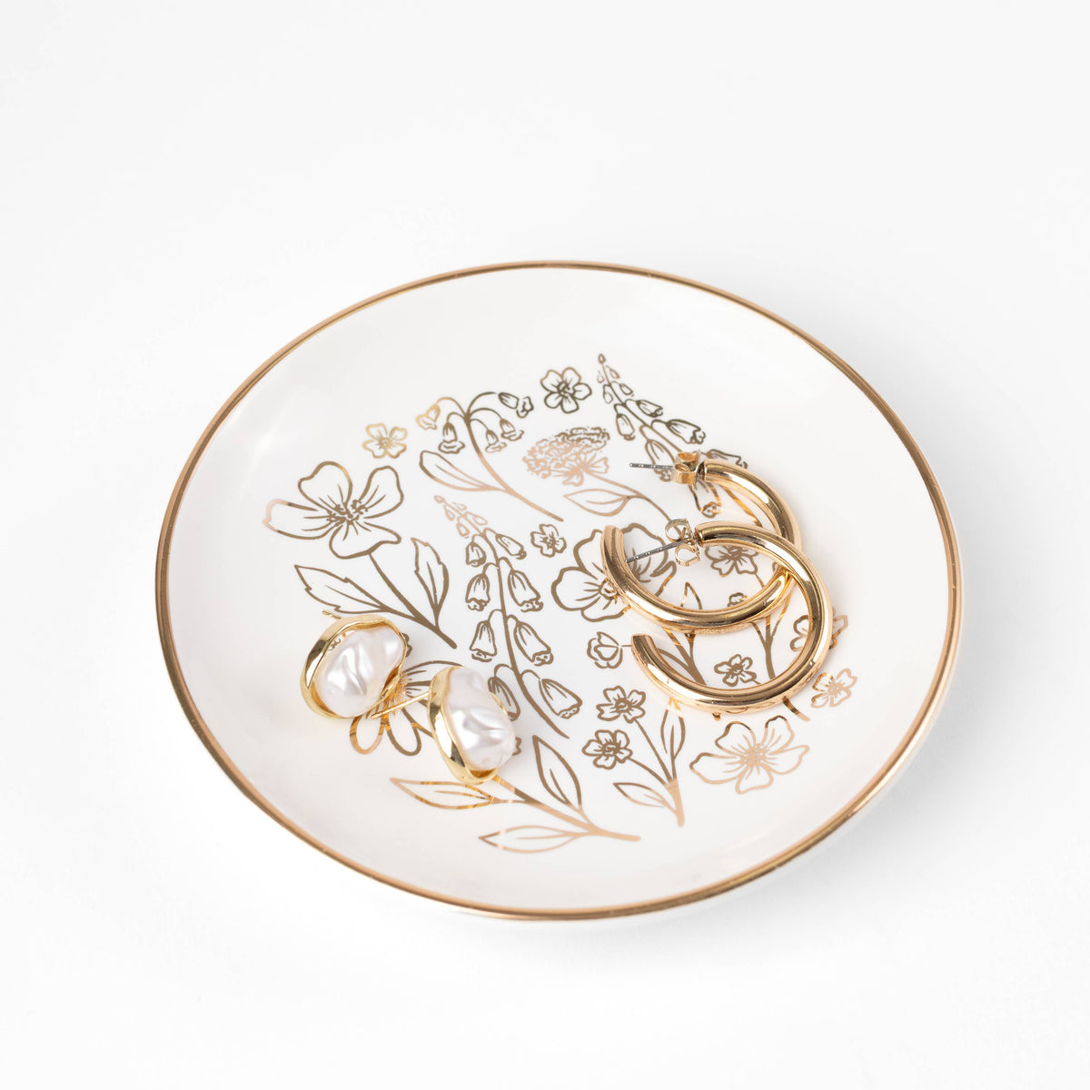 Pressed Floral Circular Trinket Dish