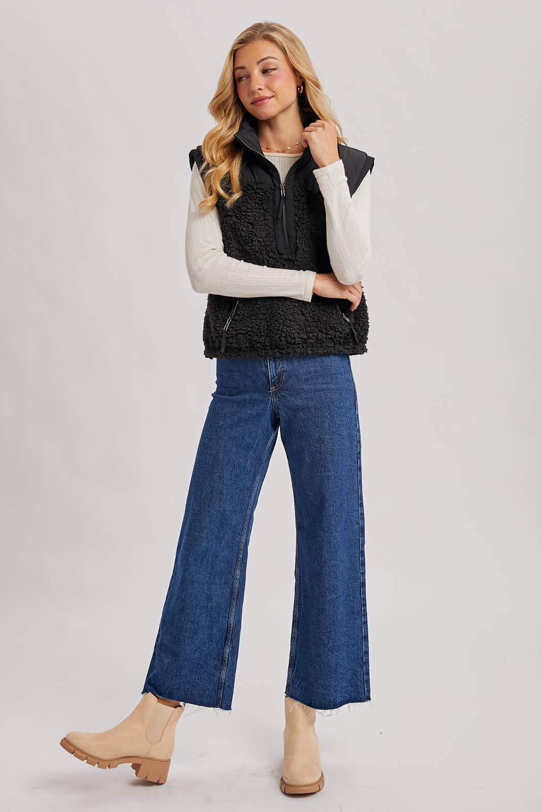 The Sherpa Fleece Collar Vest