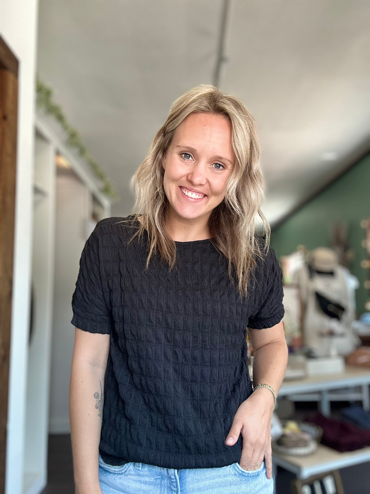 The Textured Short Sleeve Top