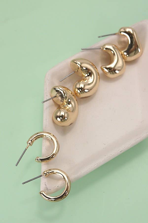 Bubble Hoop Earring Set