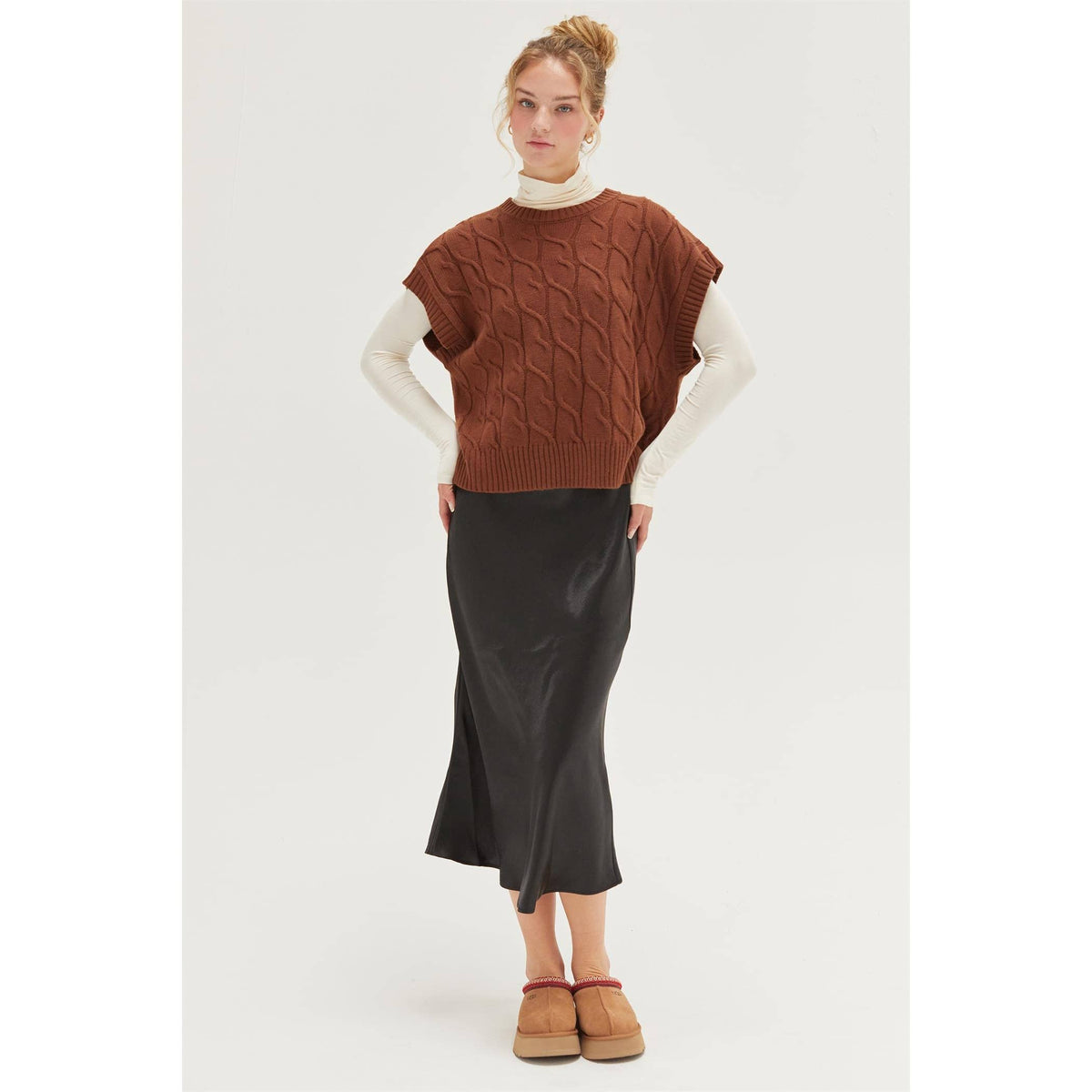 The Chels Cable Knit Sweater Vest