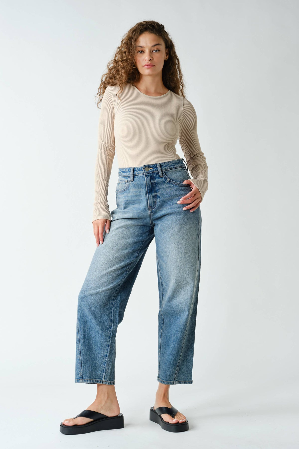 Seamless Ribbed Long Sleeve Top