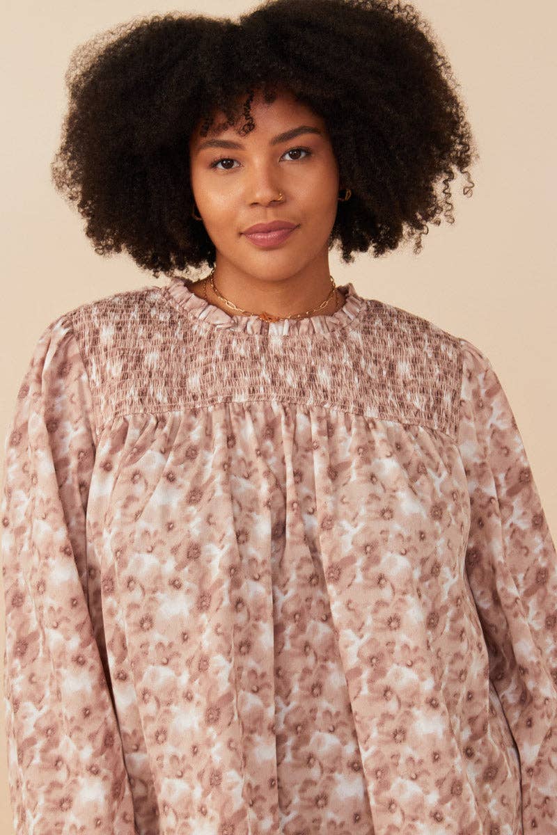 The Floral Smocked Fall Long Sleeve Top