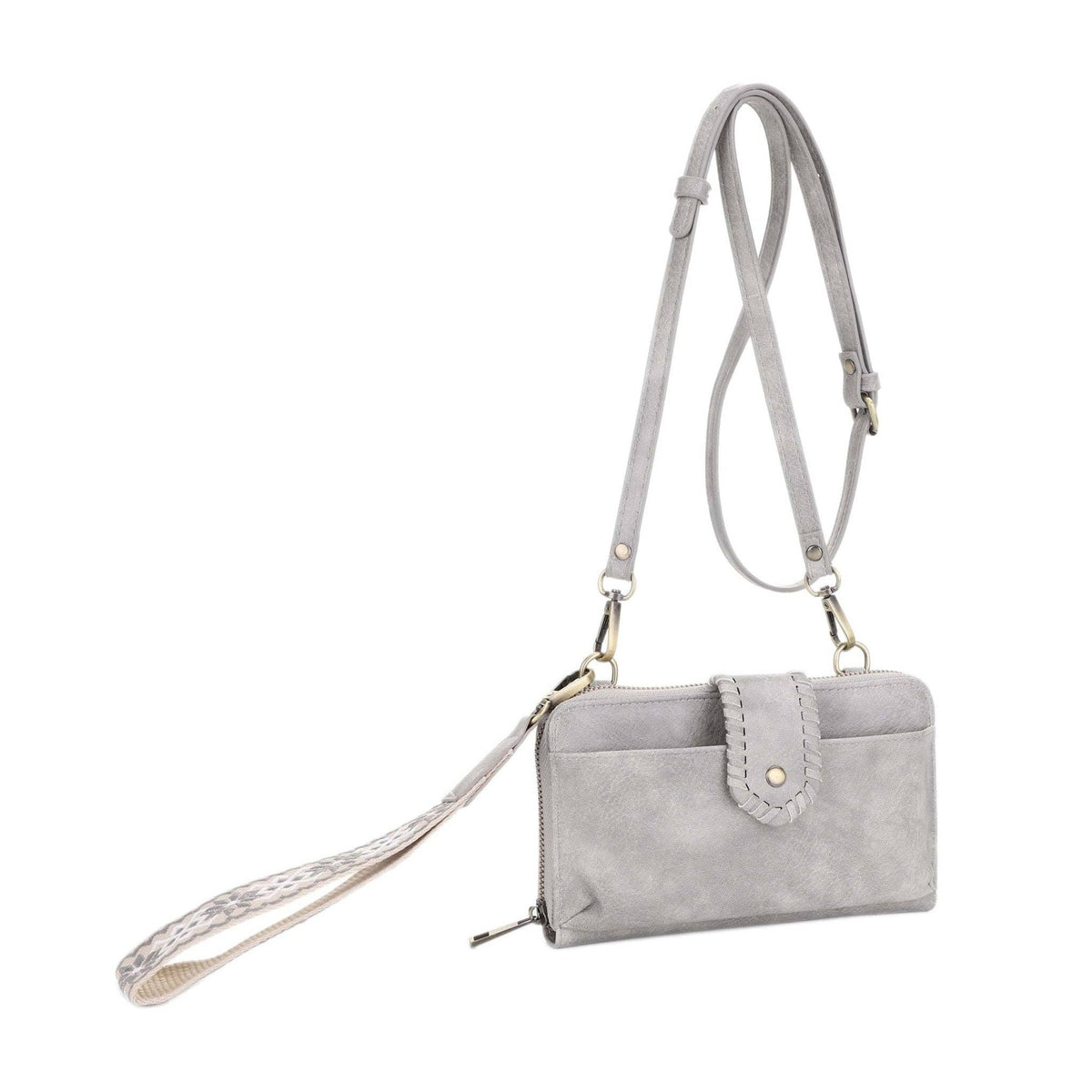 The Jolie Crossbody Wallet With Boho Wrist Strap