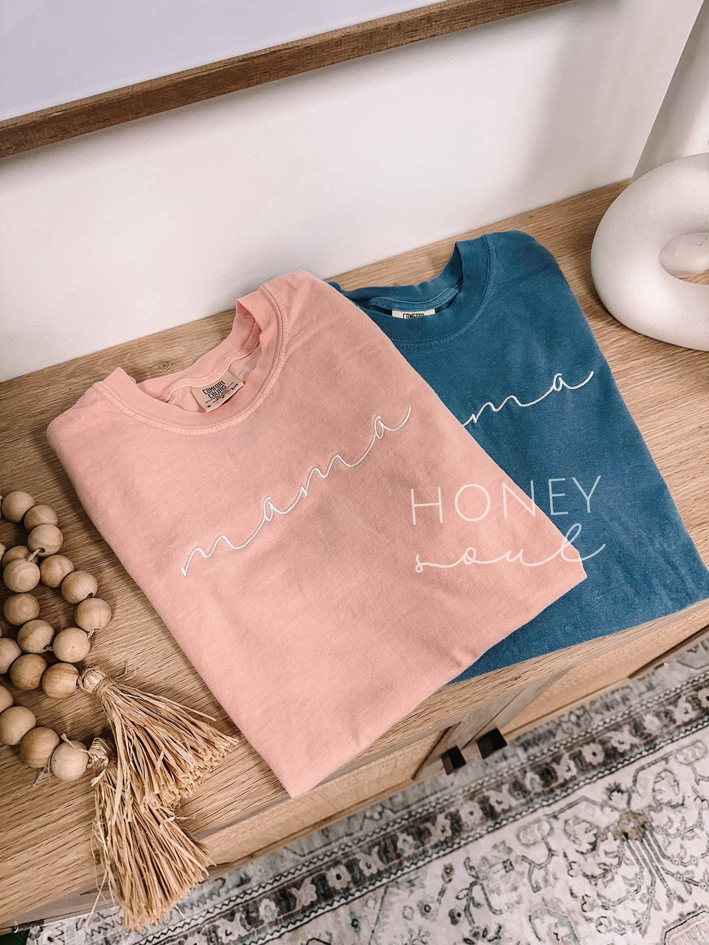 Embroidered Mama Script Tee