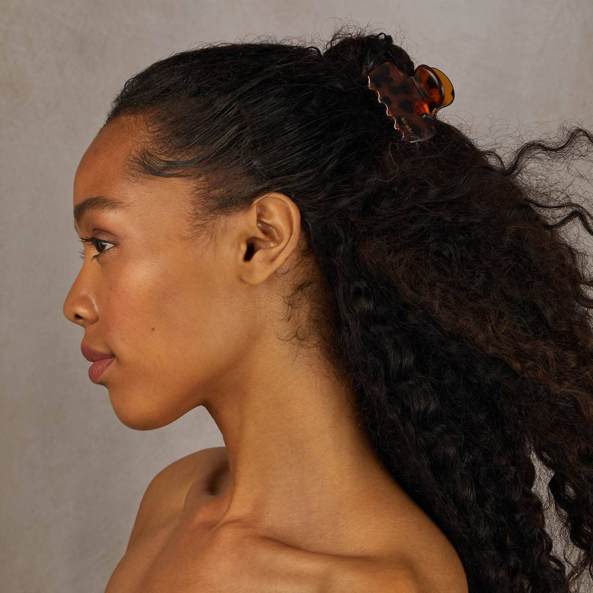 Recycled Plastic Medium Puffy Claw Clips Black/Tort