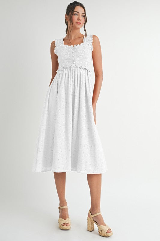 The Textured Cotton Midi Dress
