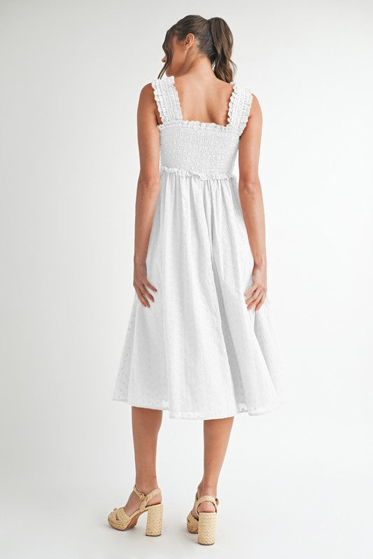 The Textured Cotton Midi Dress
