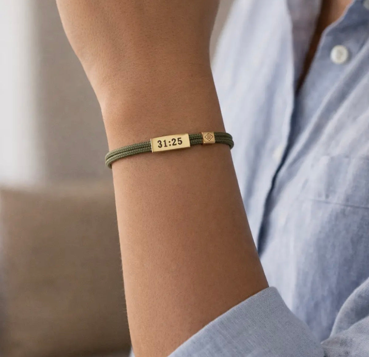 Cord Bracelet - Proverbs 31:25