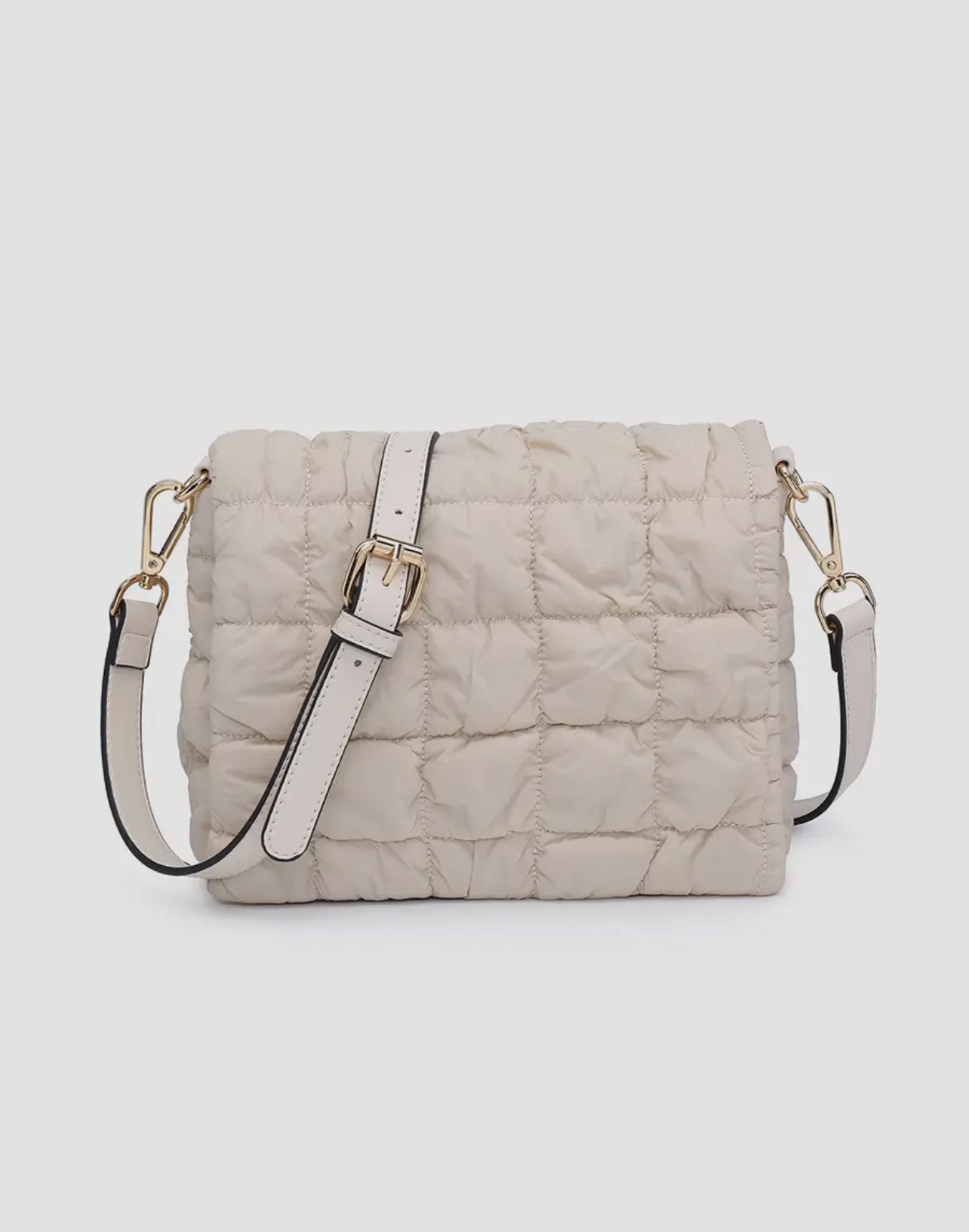 Tegan Quilted Nylon Crossbody w/ Snap Closure