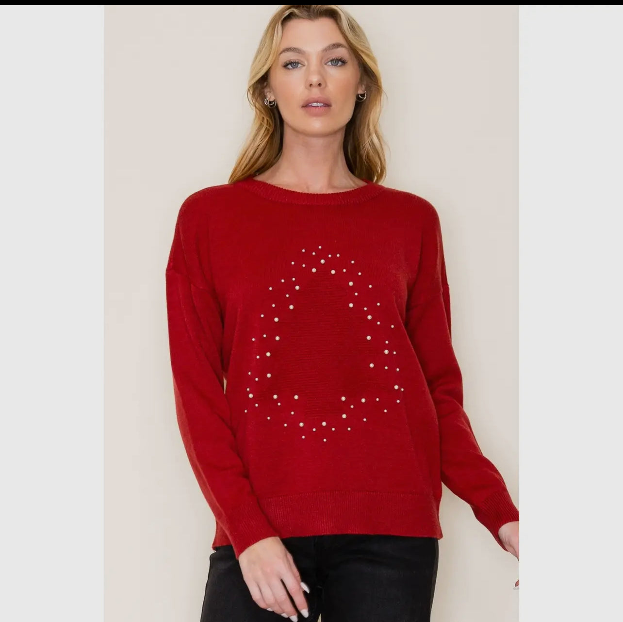 The Pearly Christmas Tree Sweater