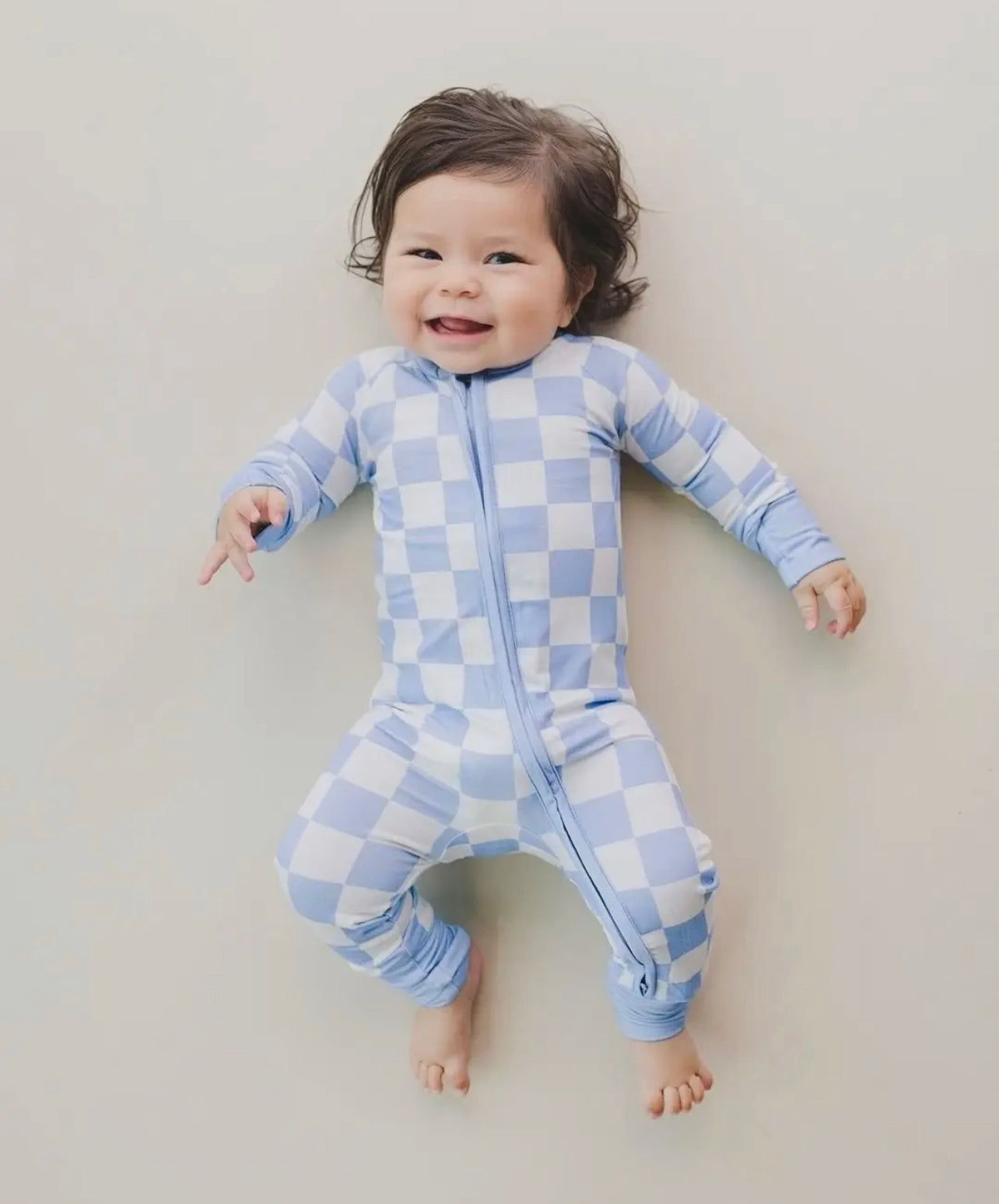 Bamboo Blue Checker Footies