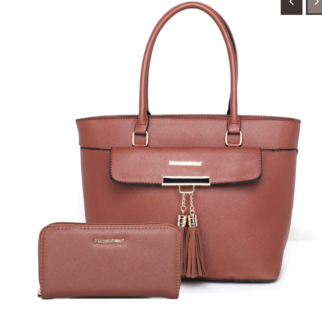 Montana West Tassel Tote with Wallet Set