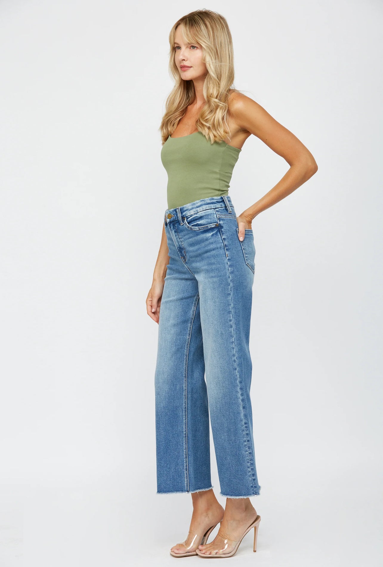 The Lacy Wide Leg Stretch Jeans