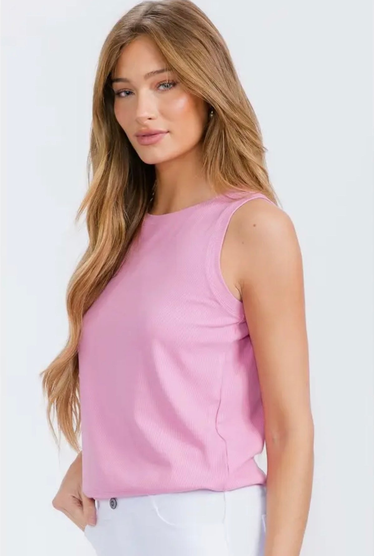The Ribbed Viscose Crew Neck Loose Fit Tank