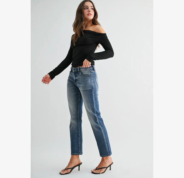 The Everyday Twist Mid-Rise Straight Jeans