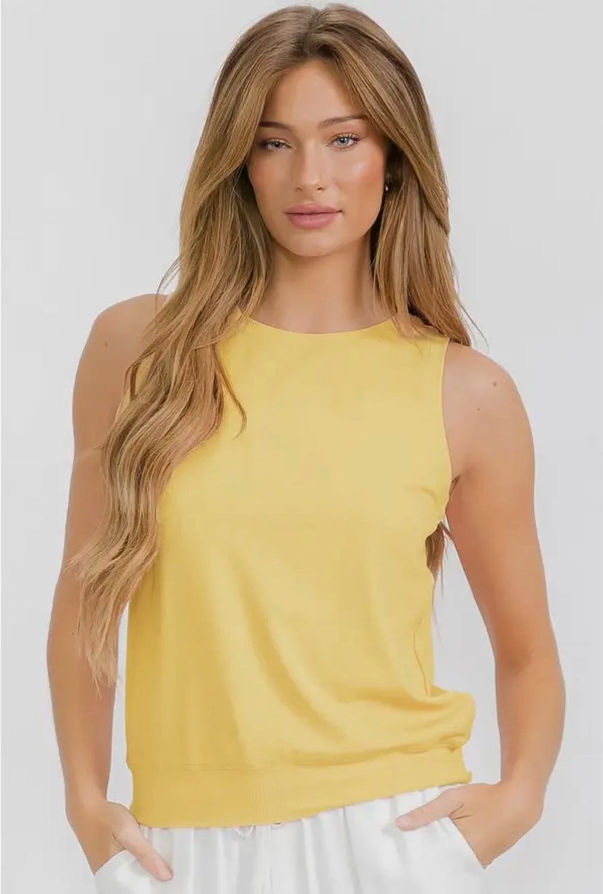 The Ribbed Viscose Crew Neck Loose Fit Tank