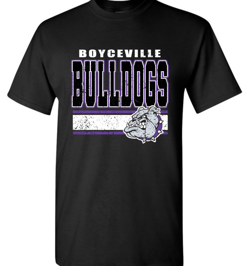 Bulldog Stripe Gilden Tee- Black