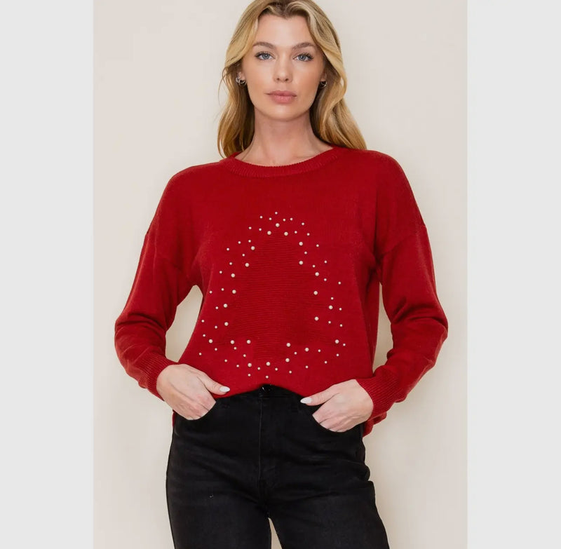 The Pearly Christmas Tree Sweater
