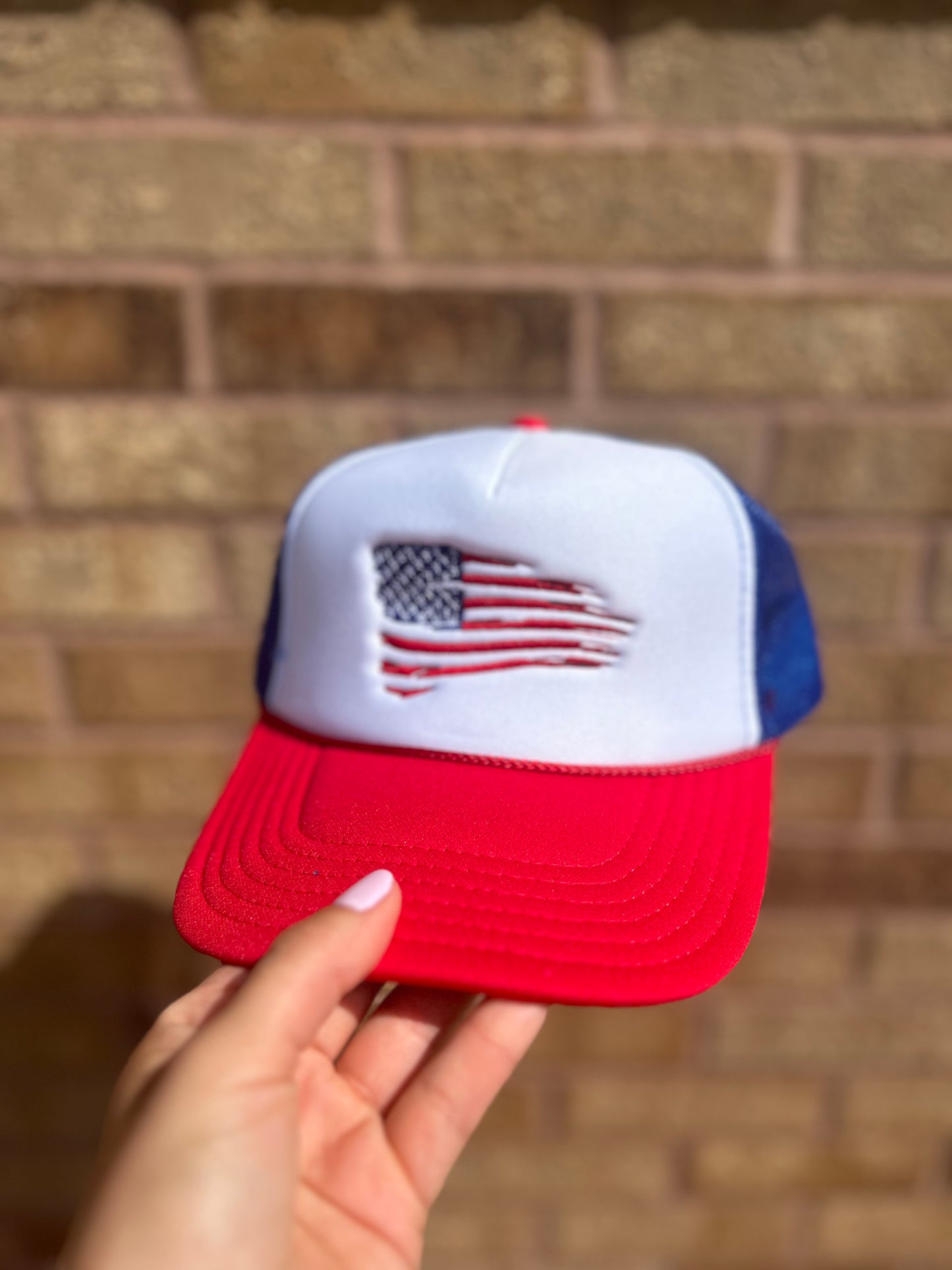 Flag Embroidered Trucker Hat