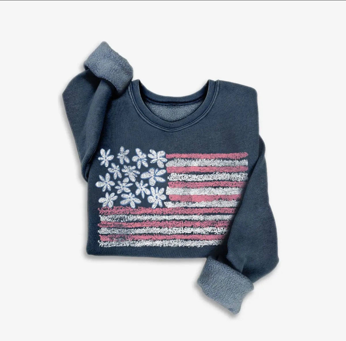 Floral American Flag Crew (PRE-ORDER)