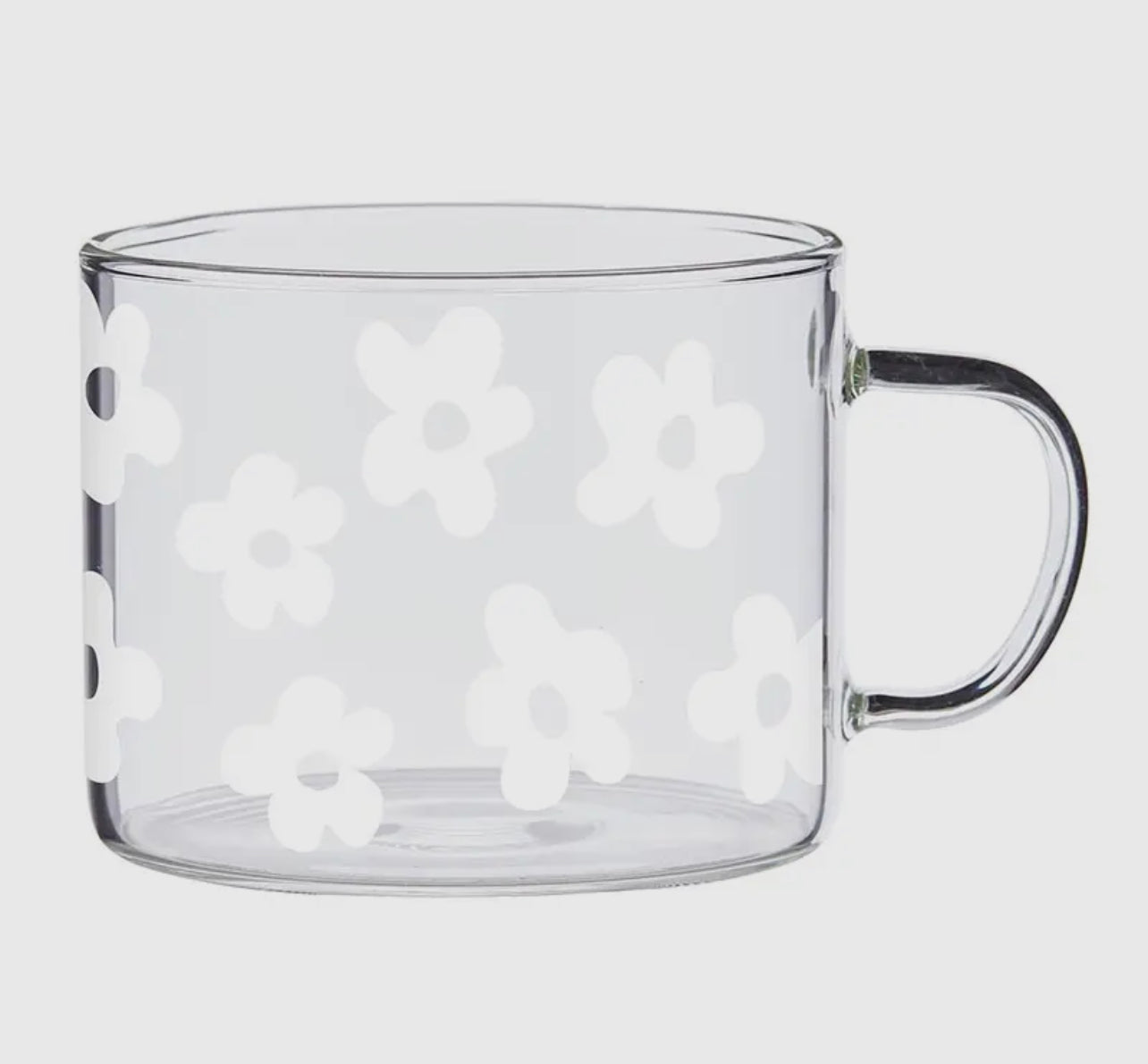 Glass Flower Mugs