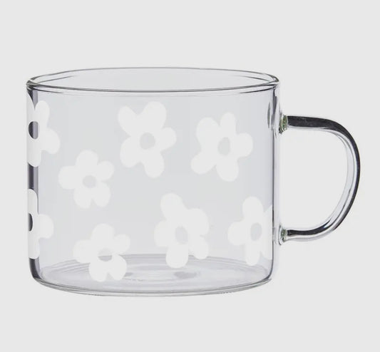 Glass Flower Mugs