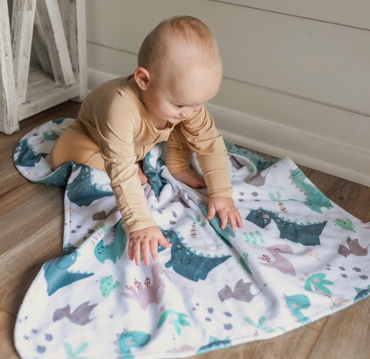 Dino Dino Dreams Minky Blanket