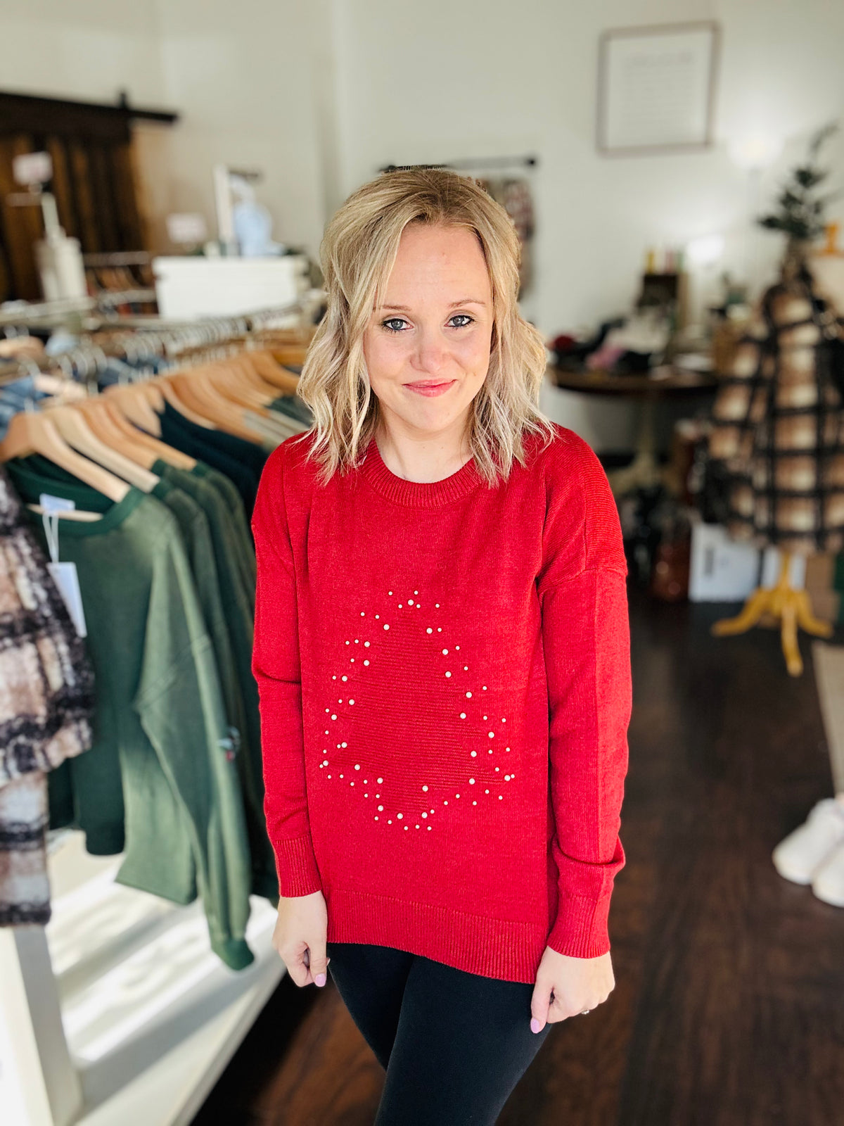 The Pearly Christmas Tree Sweater