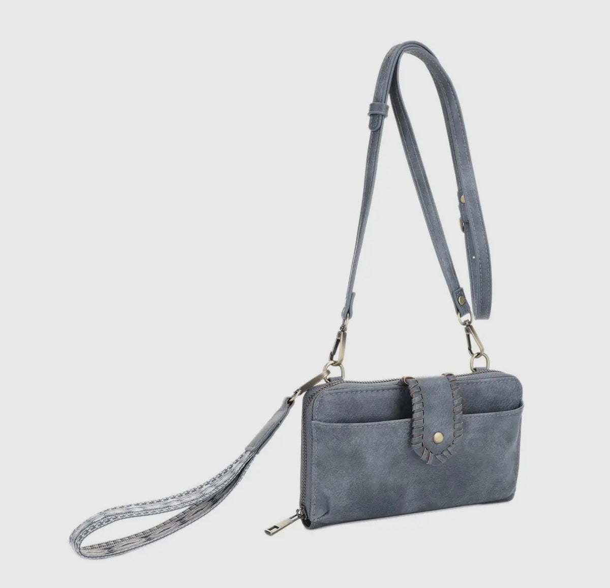 The Jolie Crossbody Wallet With Boho Wrist Strap