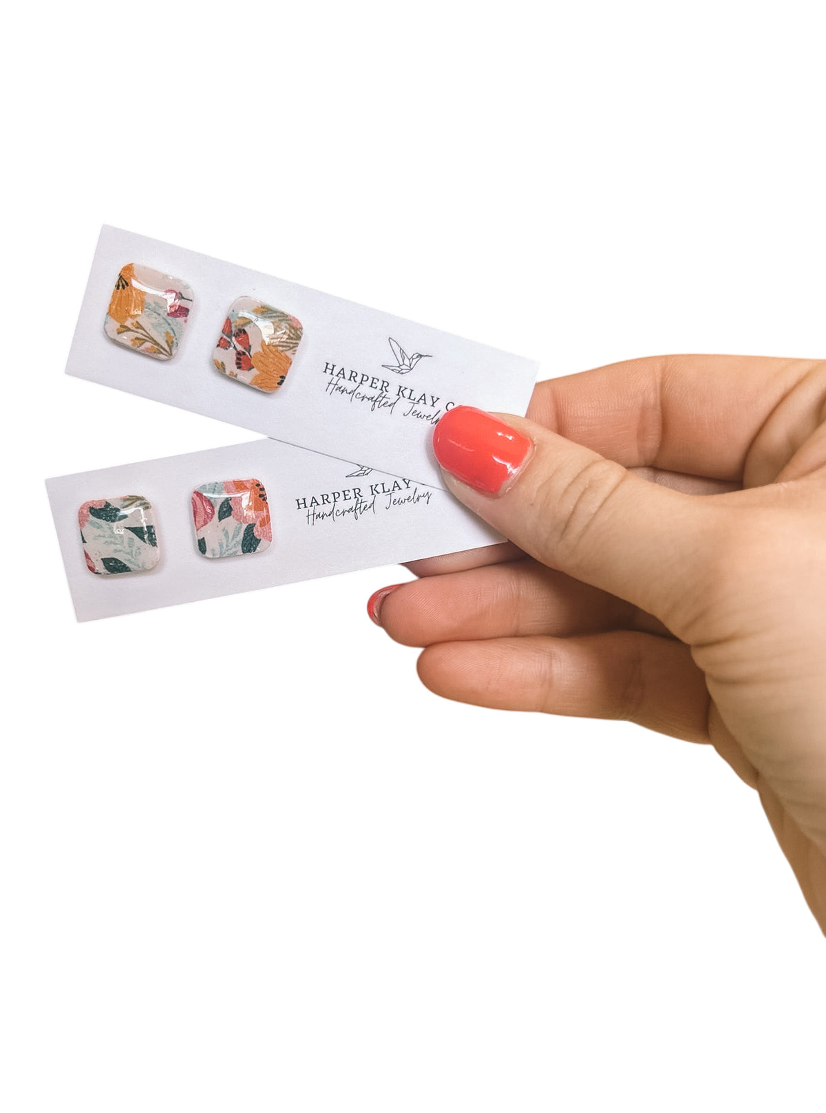 The Floral Square Studs