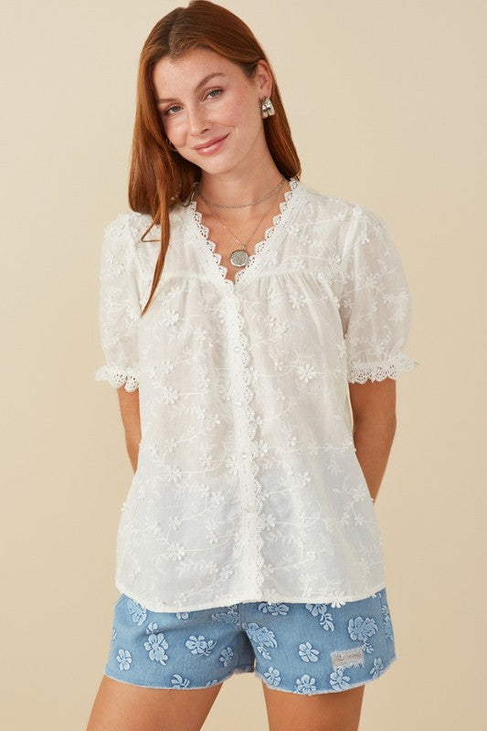 The Hayden Floral Crochet Top