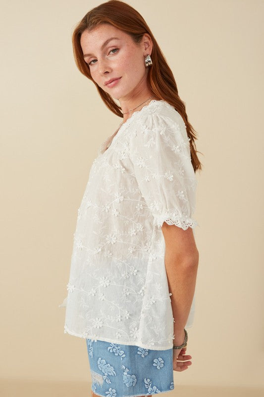 The Hayden Floral Crochet Top