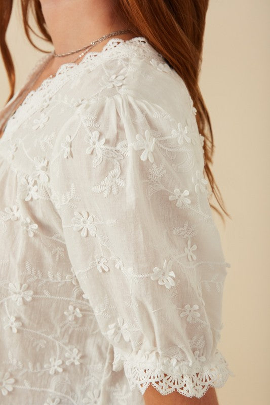 The Hayden Floral Crochet Top