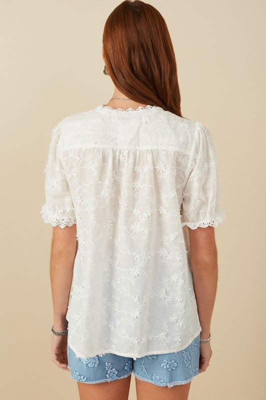 The Hayden Floral Crochet Top