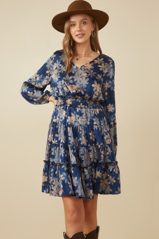 The Faint Floral Satin Dress