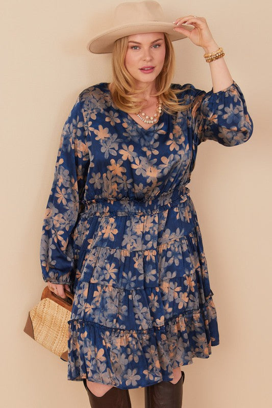 The Faint Floral Satin Dress