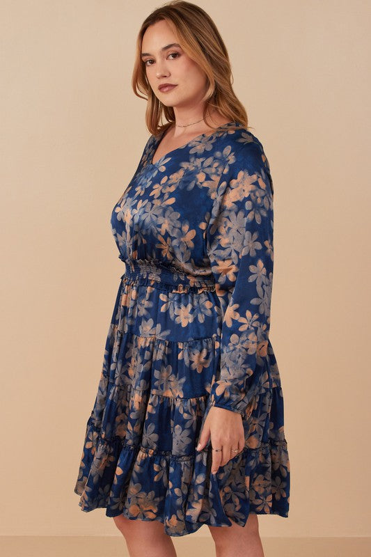 The Faint Floral Satin Dress