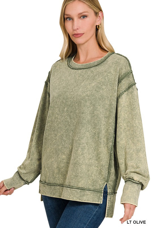 The Olive Exposed Seam Sweatshirt