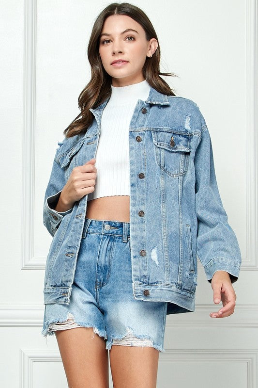 The Classic Distressed Denim Jacket