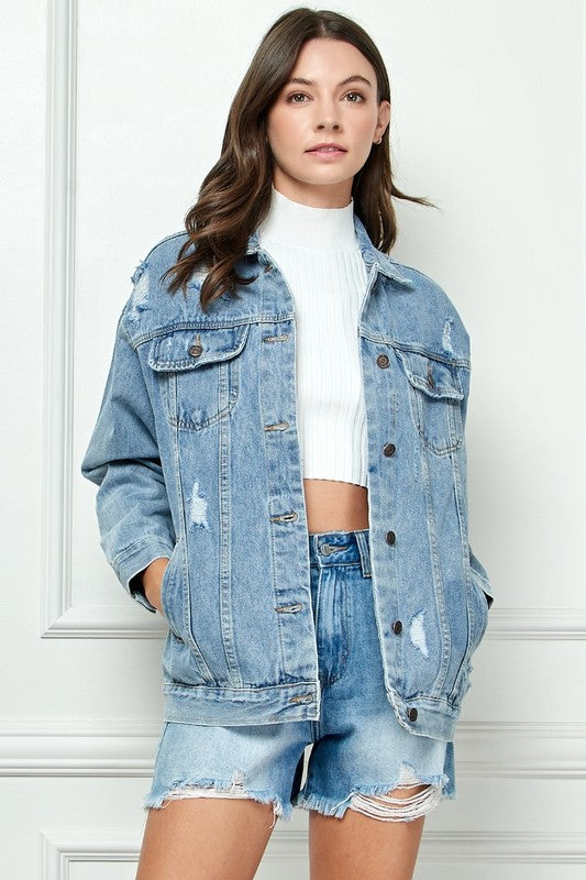 The Classic Distressed Denim Jacket