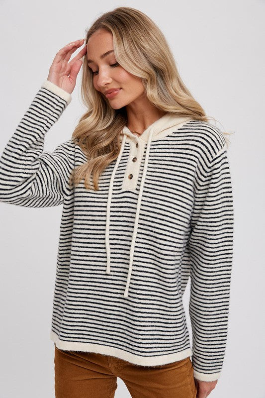 The Henley Stripe Hoodie