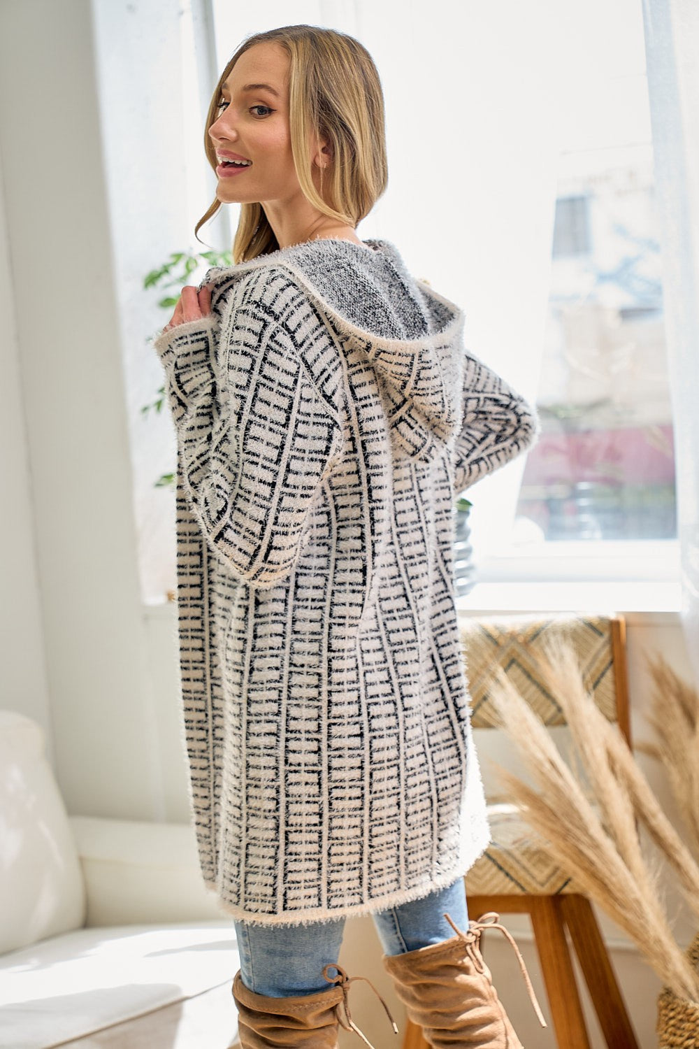 The Squared Hooded Cardigan