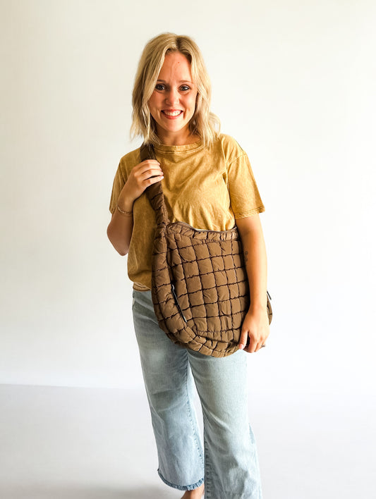 The Quilted Nylon Padded Crossbody Bag