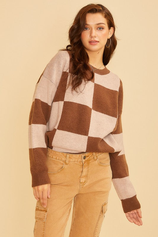 The Natural Checker Top