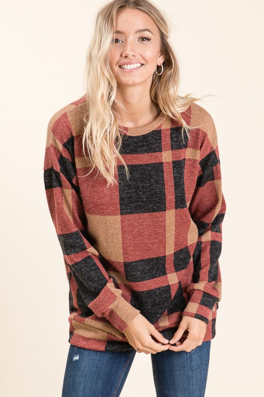 The Autumn Sunset Plaid Top