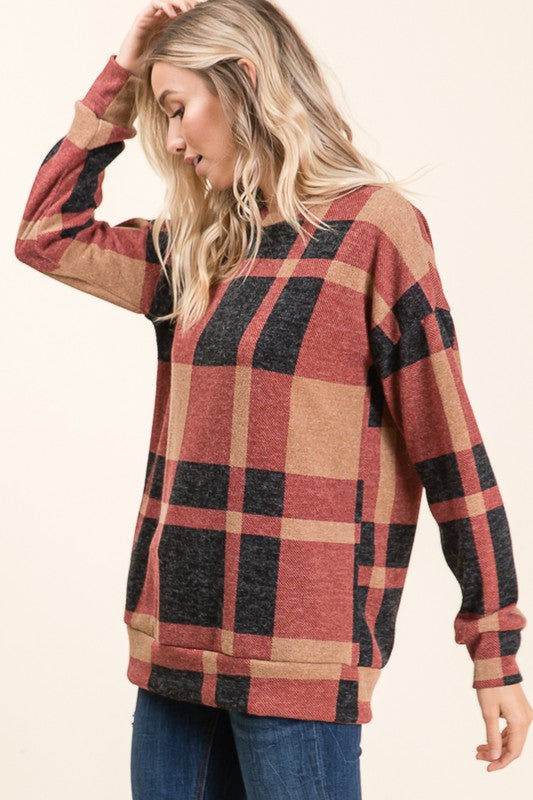 The Autumn Sunset Plaid Top