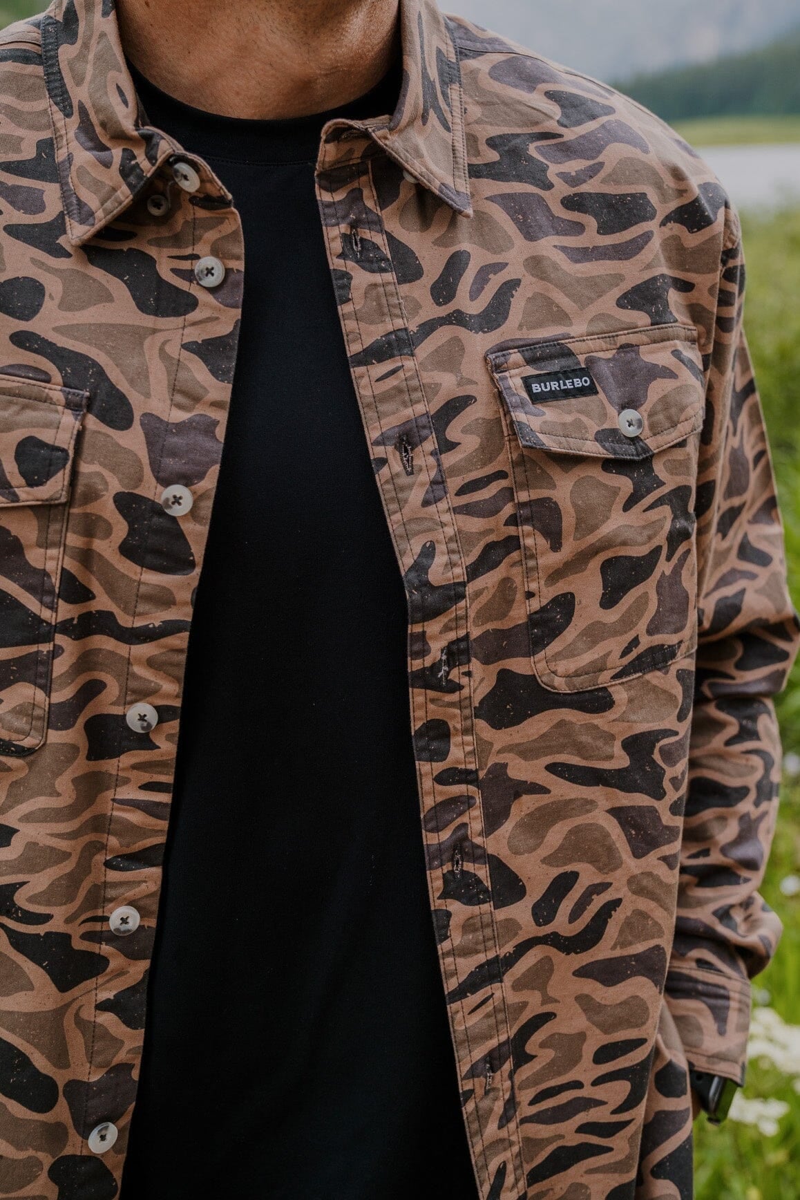 The Guage Camo Cotton Twill Button Up